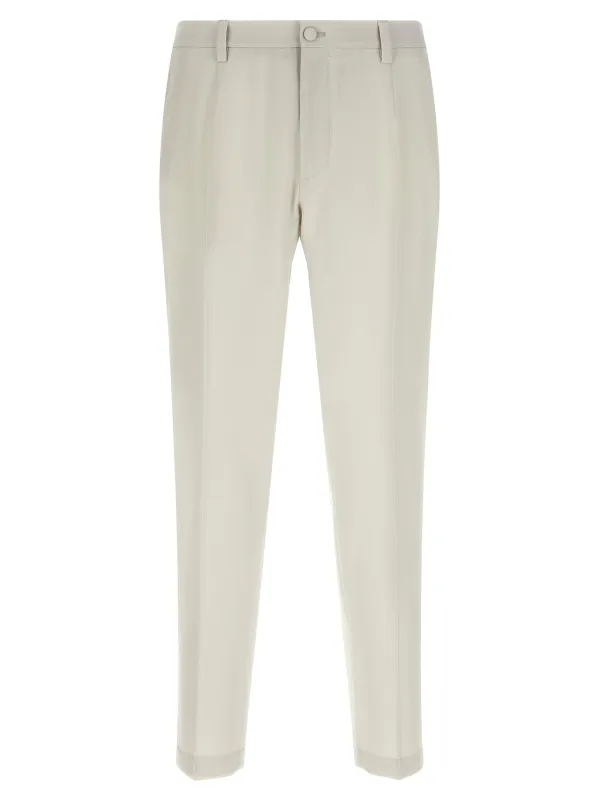 Poplin Wool Pants Beige made by Dolce & Gabanna