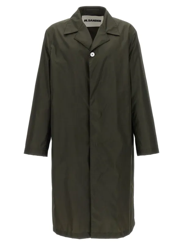 Single-Breasted Trench Coat Coats And Trench Coats Green made by Jil Sander