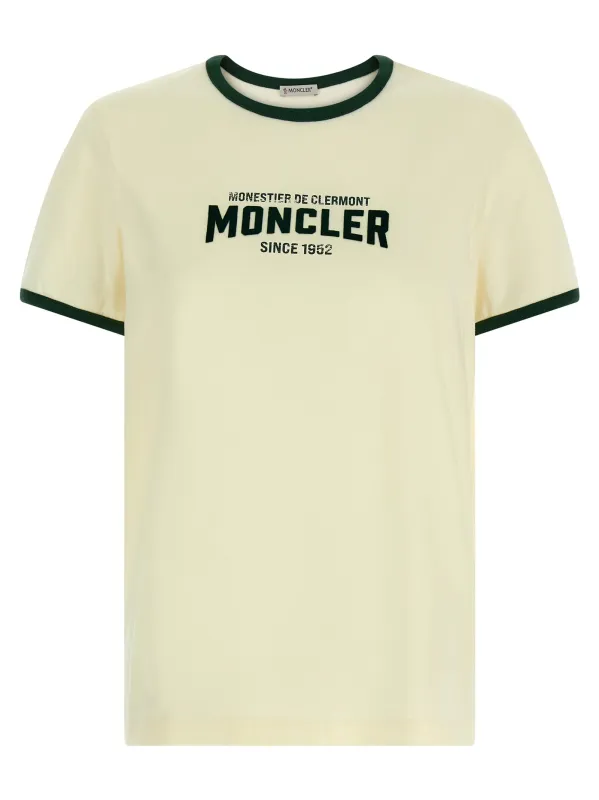 Flocked Logo T-Shirt Beige made by Moncler