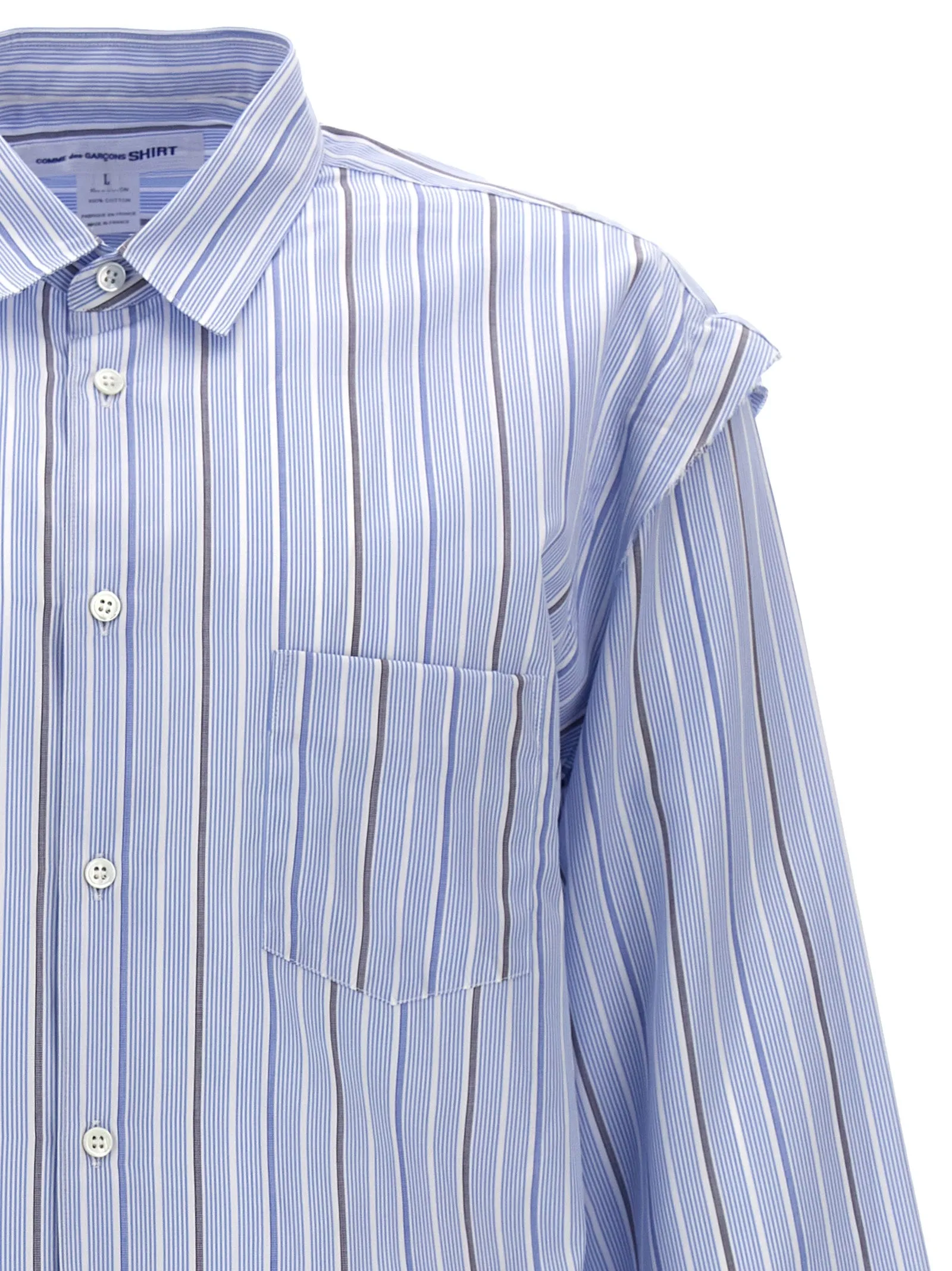 Unfinished Striped Shirt Shirt And Blouse Light Blue sold by Wanan Luxury product image thumbnail 3