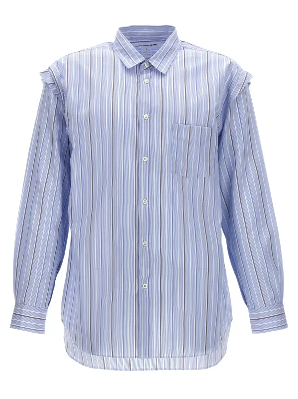 Unfinished Striped Shirt Shirt And Blouse Light Blue sold by Wanan Luxury
