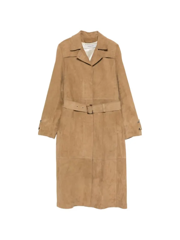 Suede Leather Trench Coat made by Golden Goose