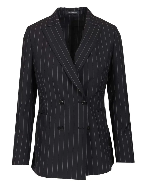 Giacca Sfoderata Dp 4 Bottoni Tasca Toppa Revere Lancia Jackets Black sold by Wanan Luxury