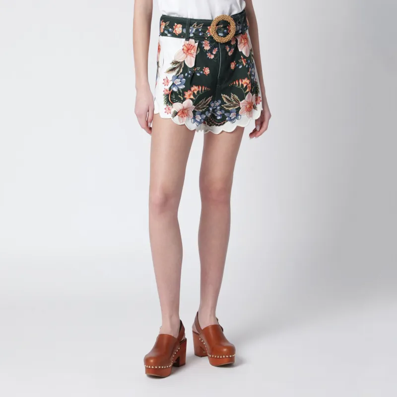 Green Berry Garden Twill Shorts made by FARM Rio