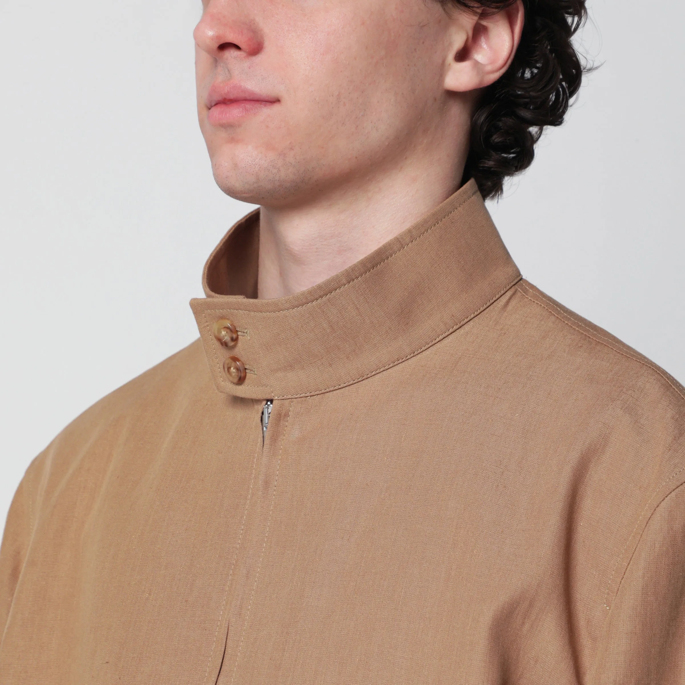 Camel Linen-Blend Jacket sold by Wanan Luxury product image thumbnail 2