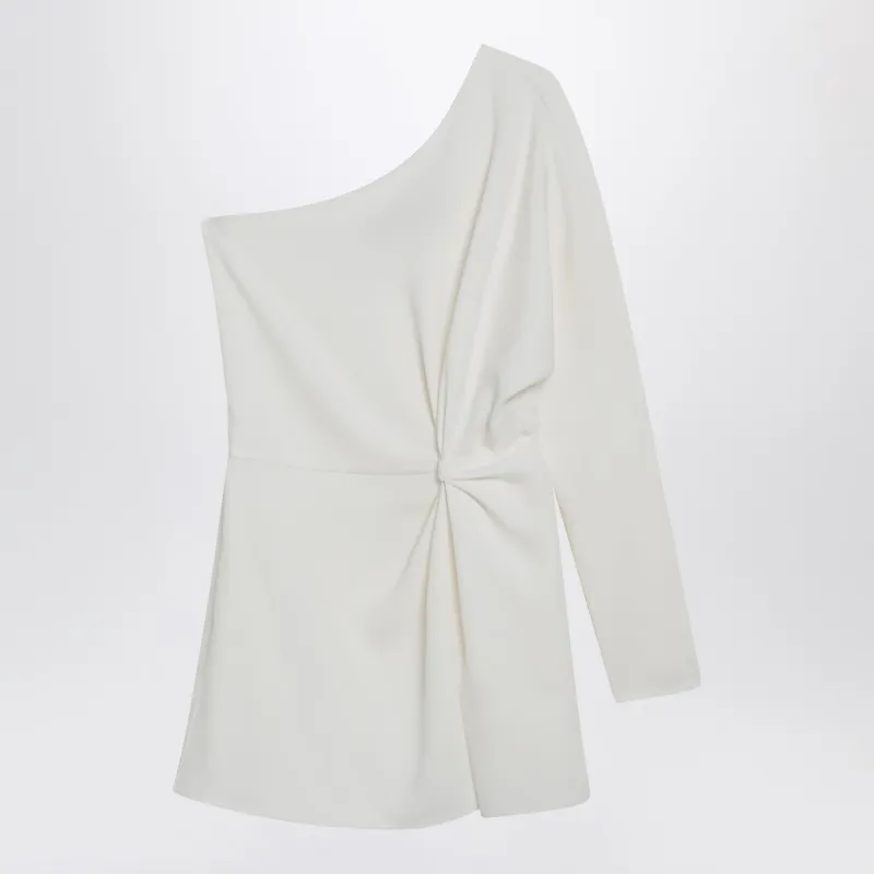 Ivory One-Shoulder Top In Couture Cady made by Valentino Garavani