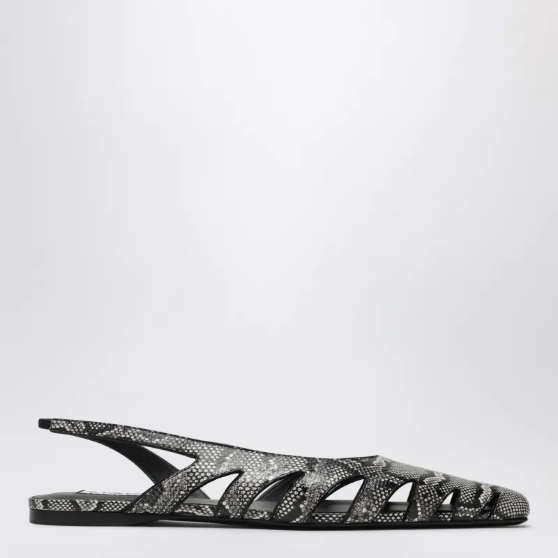 Slingback Ballerinas In Python-Effect Printed Leather made by Alaia