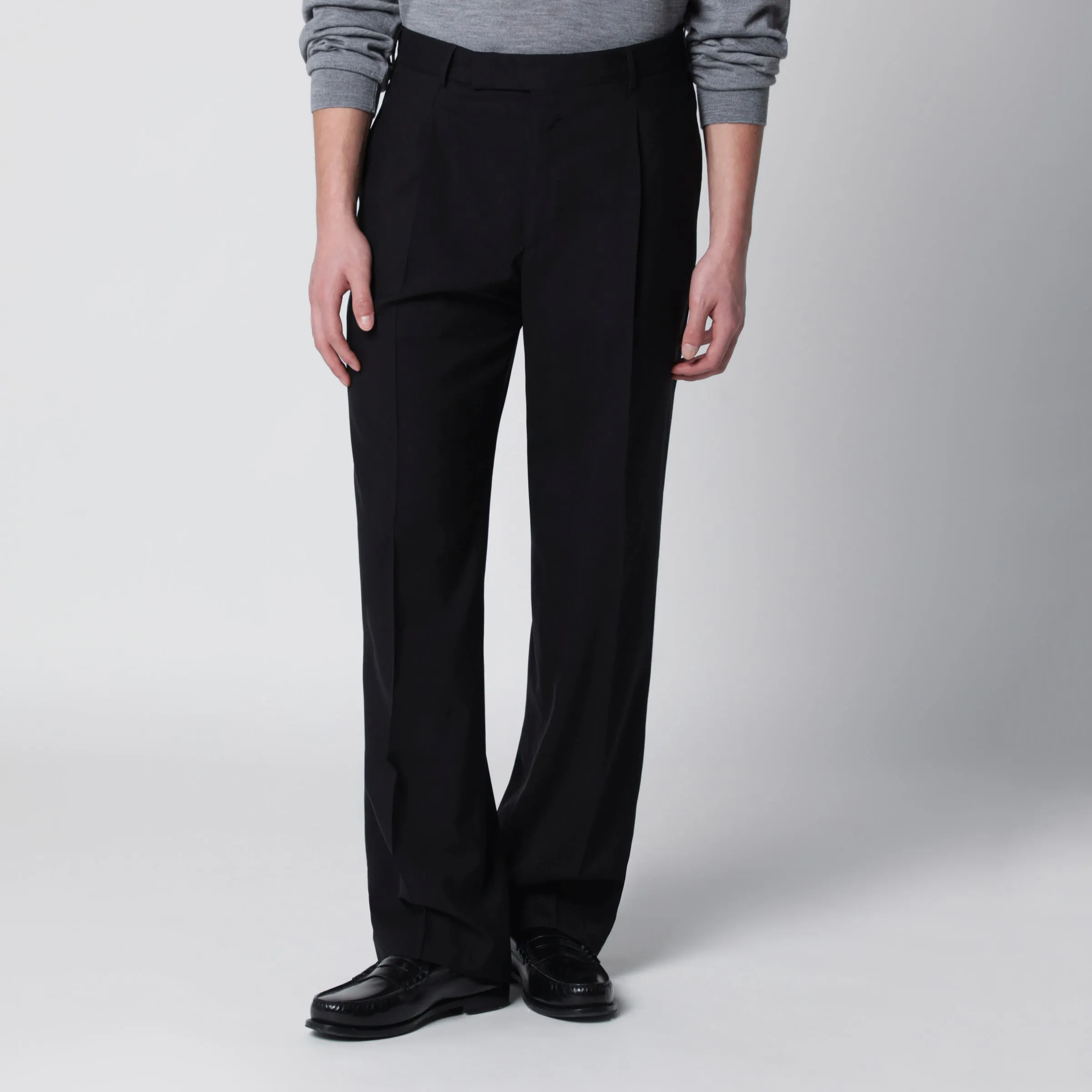 Black Wool Trousers sold by Wanan Luxury
