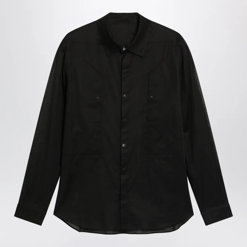 Lightweight Black Cotton Shirt made by Rick Owens