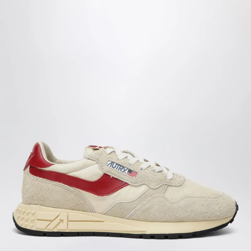 Reelwind Low Sneakers In Nylon And Suede Ecru/Red made by Autry