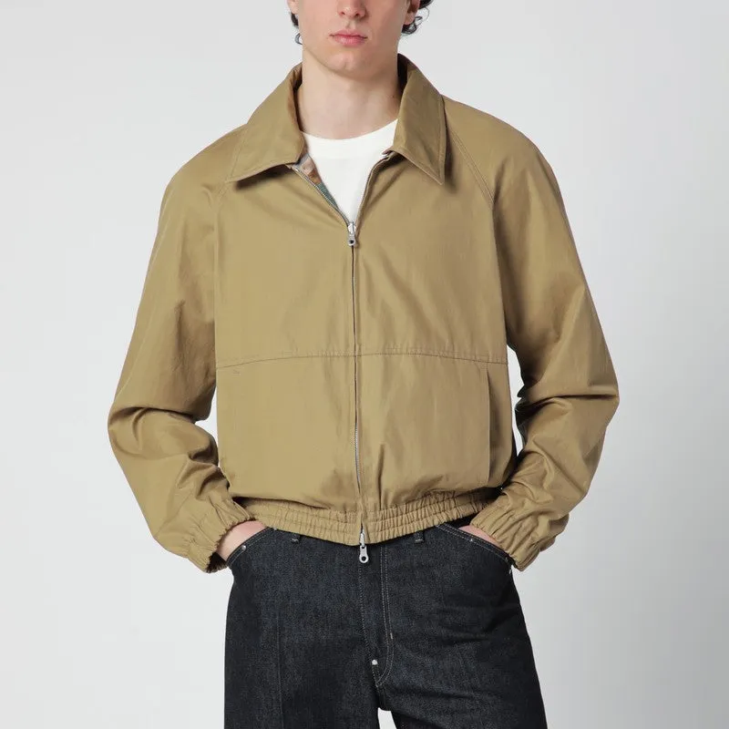 Beige Cotton-Blend Zip-Up Jacket made by Dries Van Noten
