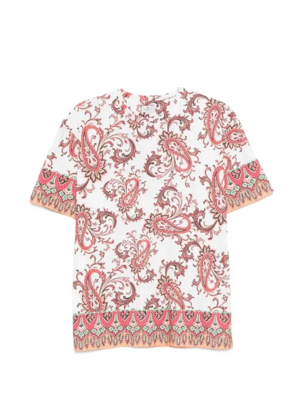 T-Shirt With Paisley Trim sold by Wanan Luxury