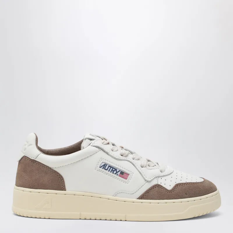 Medalist Low Sneaker In White Leather And Brown Suede sold by Wanan Luxury