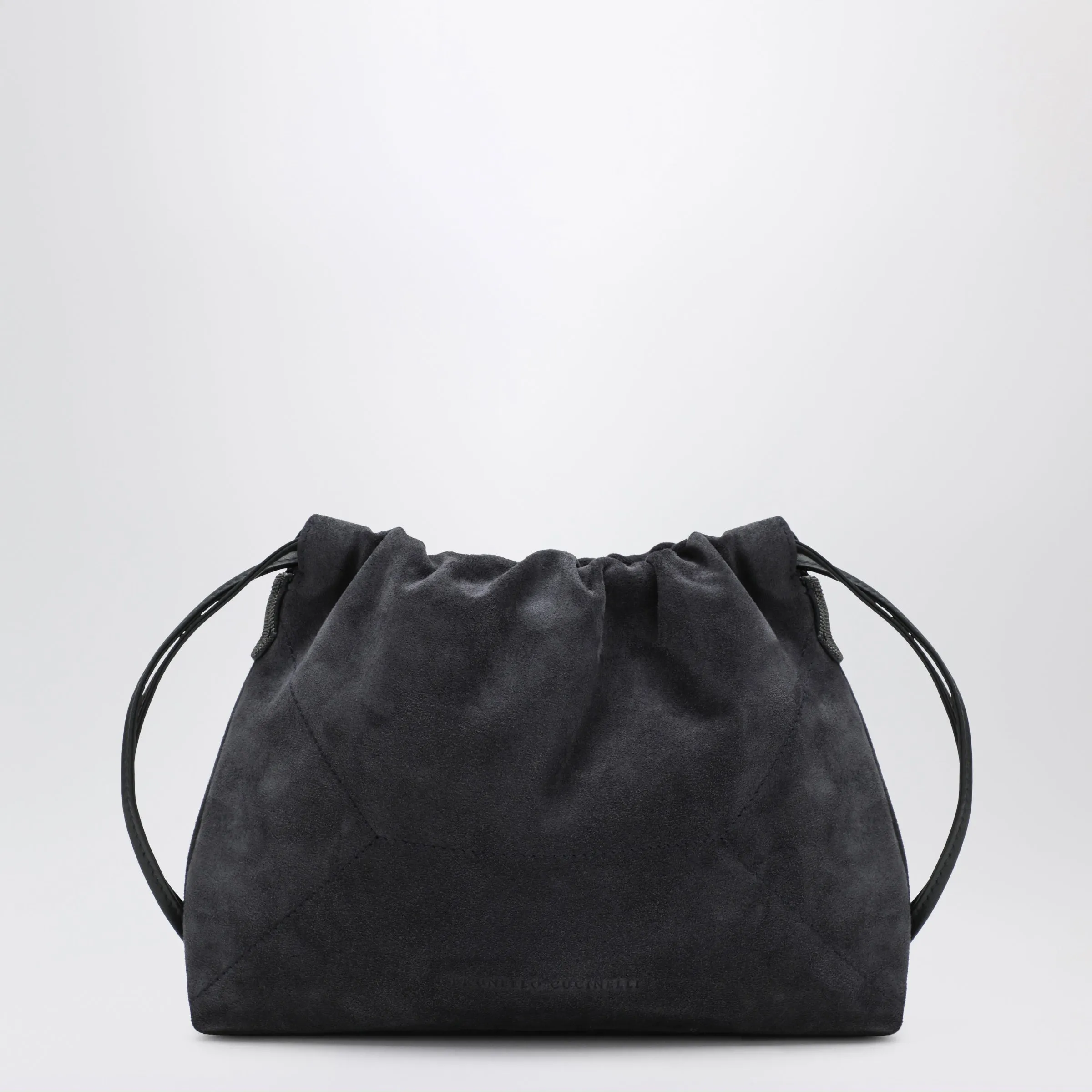 Bc Duo Pouch Midnight Blue Suede Bag With Monile Detail sold by Wanan Luxury