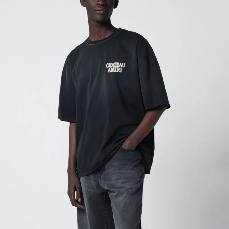 Black T-Shirt With Chateau Amiri Logo sold by Wanan Luxury