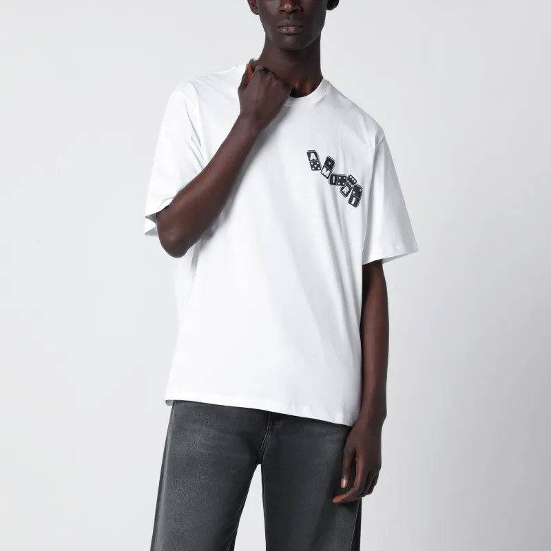 White Domino Cotton T-Shirt made by AMIRI