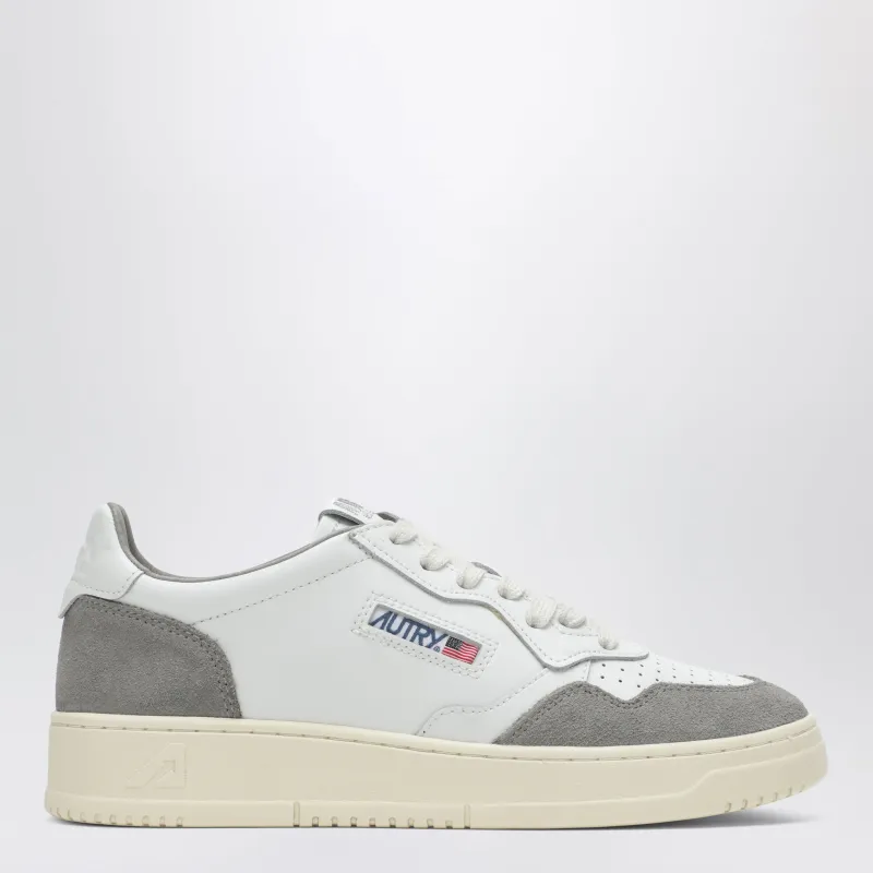 Medalist Low Sneakers In White Leather And Grey Suede sold by Wanan Luxury