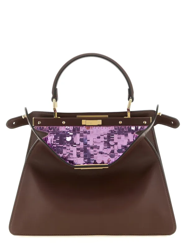Peekaboo Iseeu Hand Bags Brown made by Fendi