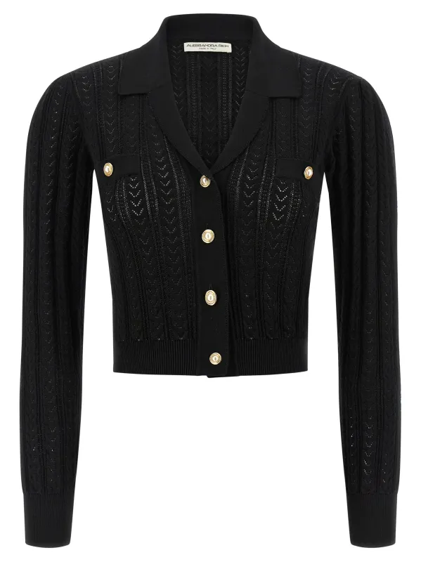Knit Cardigan Sweaters And Cardigans Black sold by Wanan Luxury