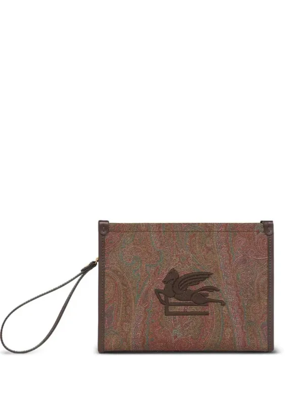 Clutch Bag With Arnica Pegasus Embroidery made by Etro