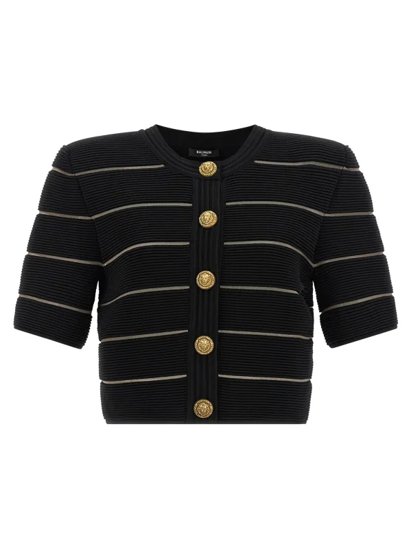 Cropped Cardigan Sweaters And Cardigans Black sold by Wanan Luxury