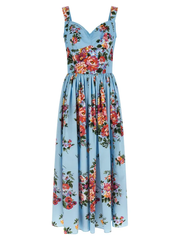 Mazzo Di Fiori Dresses Light Blue made by Dolce & Gabanna