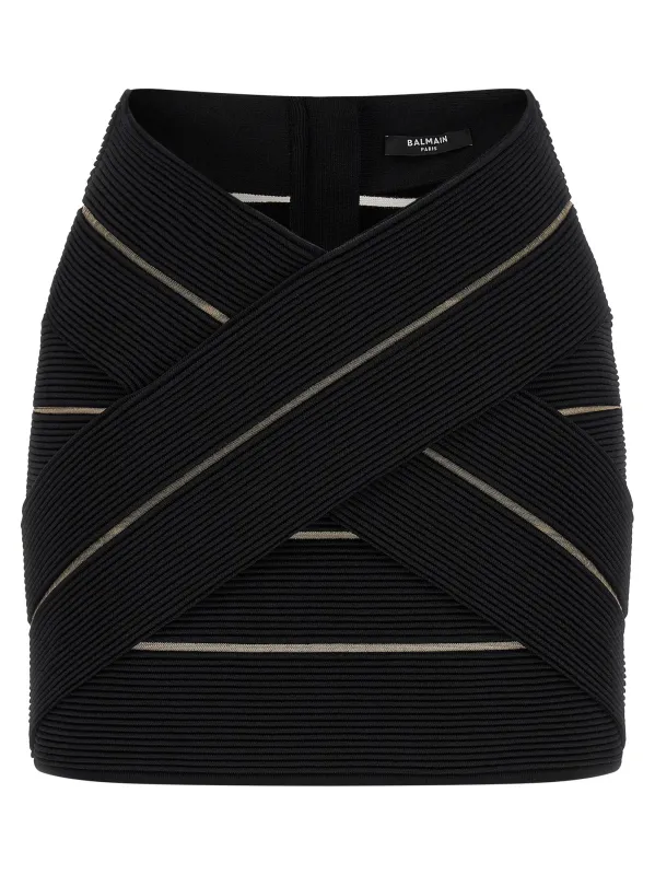 V-Shaped Waist Skirt Skirts Black made by Balmain