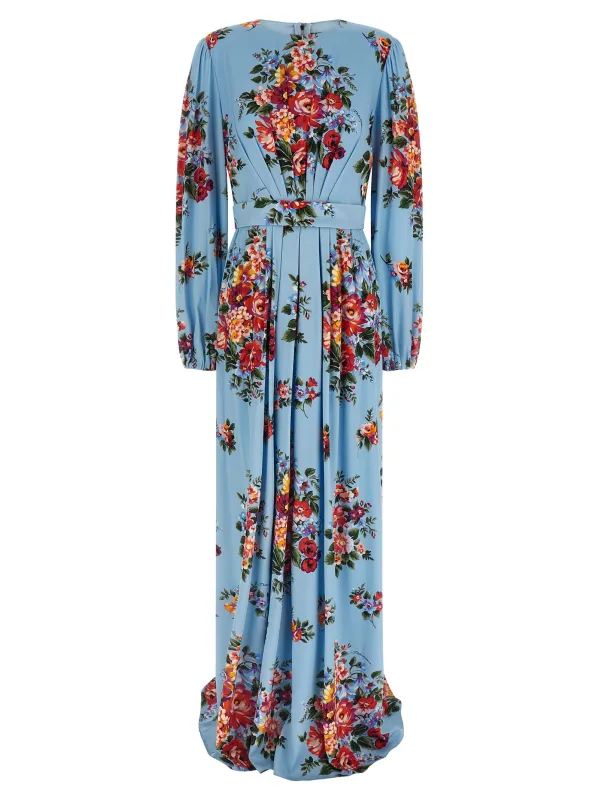 Mazzo Di Fiori Dresses Light Blue made by Dolce & Gabanna