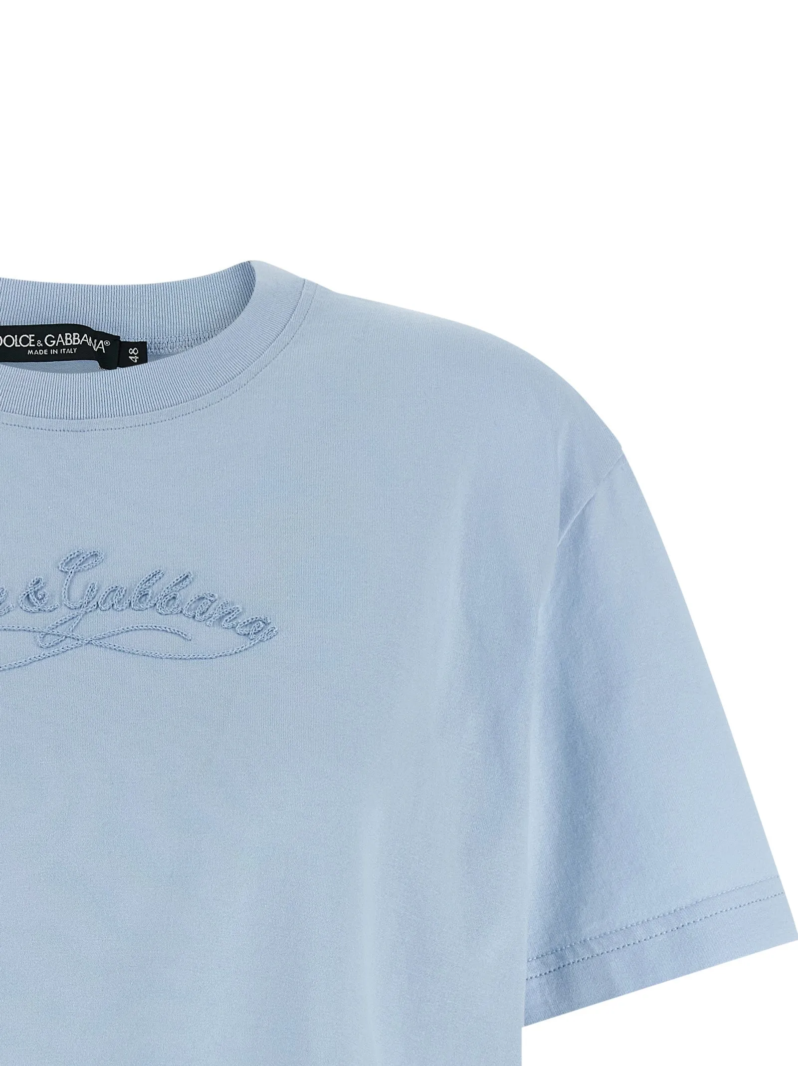 Chain Embroidery T-Shirt Light Blue sold by Wanan Luxury product image thumbnail 3