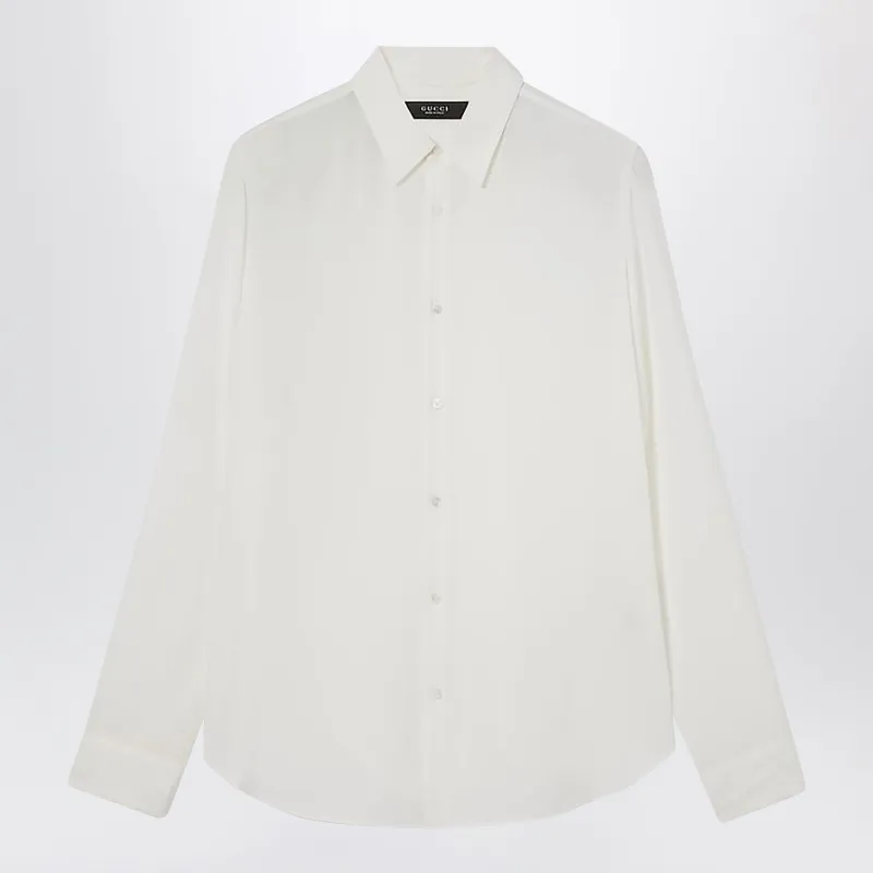 White Silk Crêpe De Chine Shirt made by Gucci