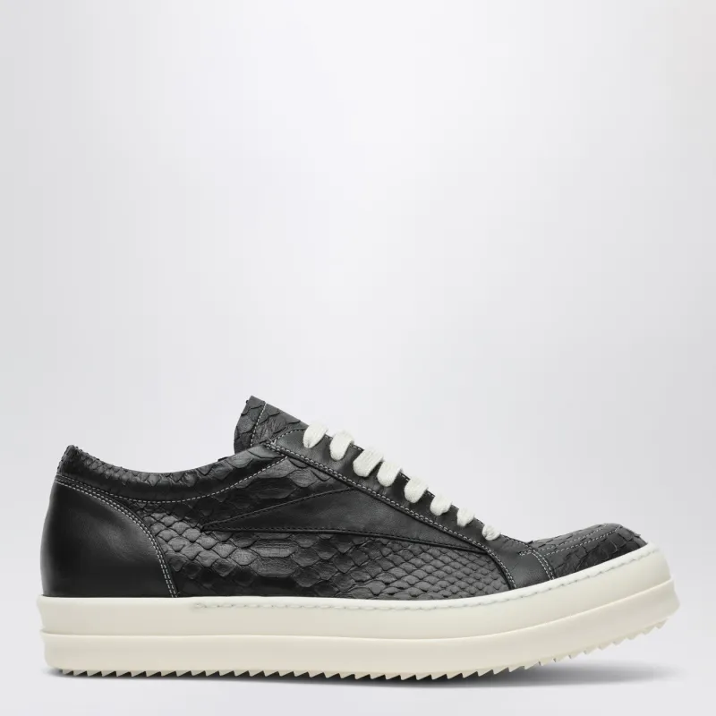Vintage Sneakers In Black Python And Lamb Leather made by Rick Owens