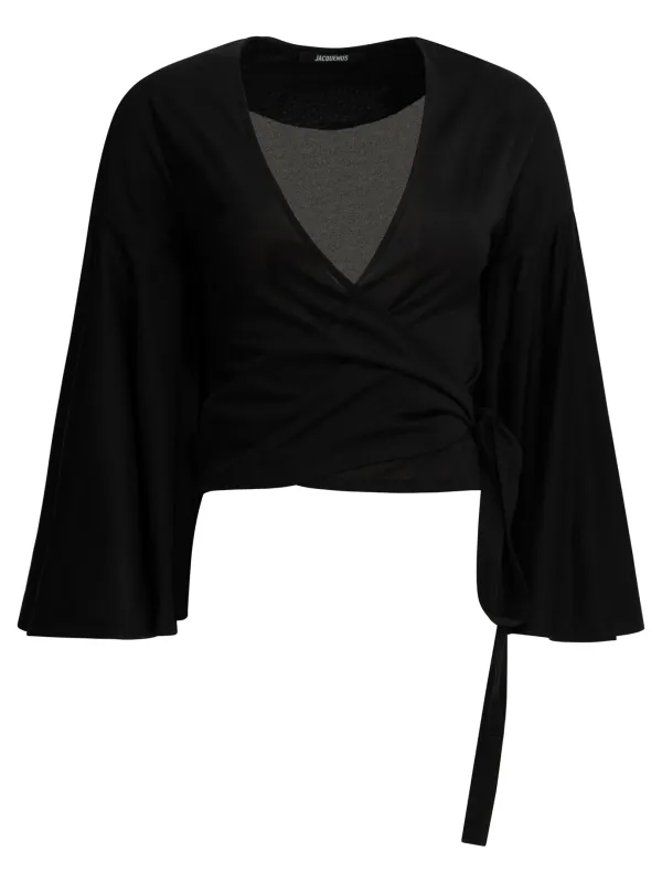 Casual Wrap-Around Top Tops Black made by Jacquemus