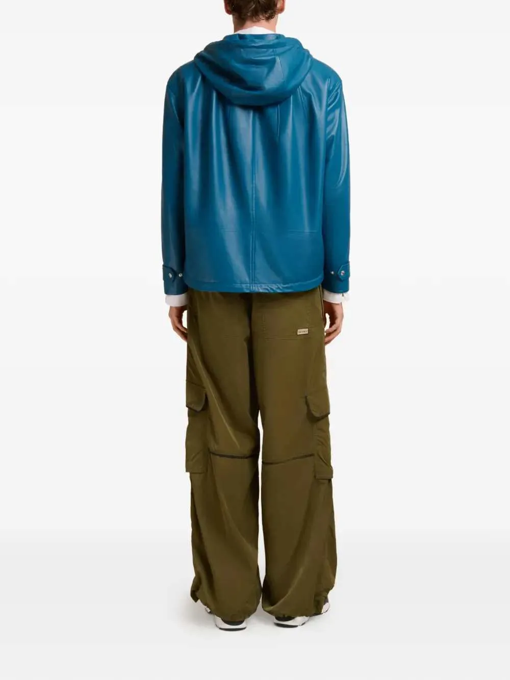 Hooded Leather Jacket sold by Wanan Luxury product image thumbnail 4