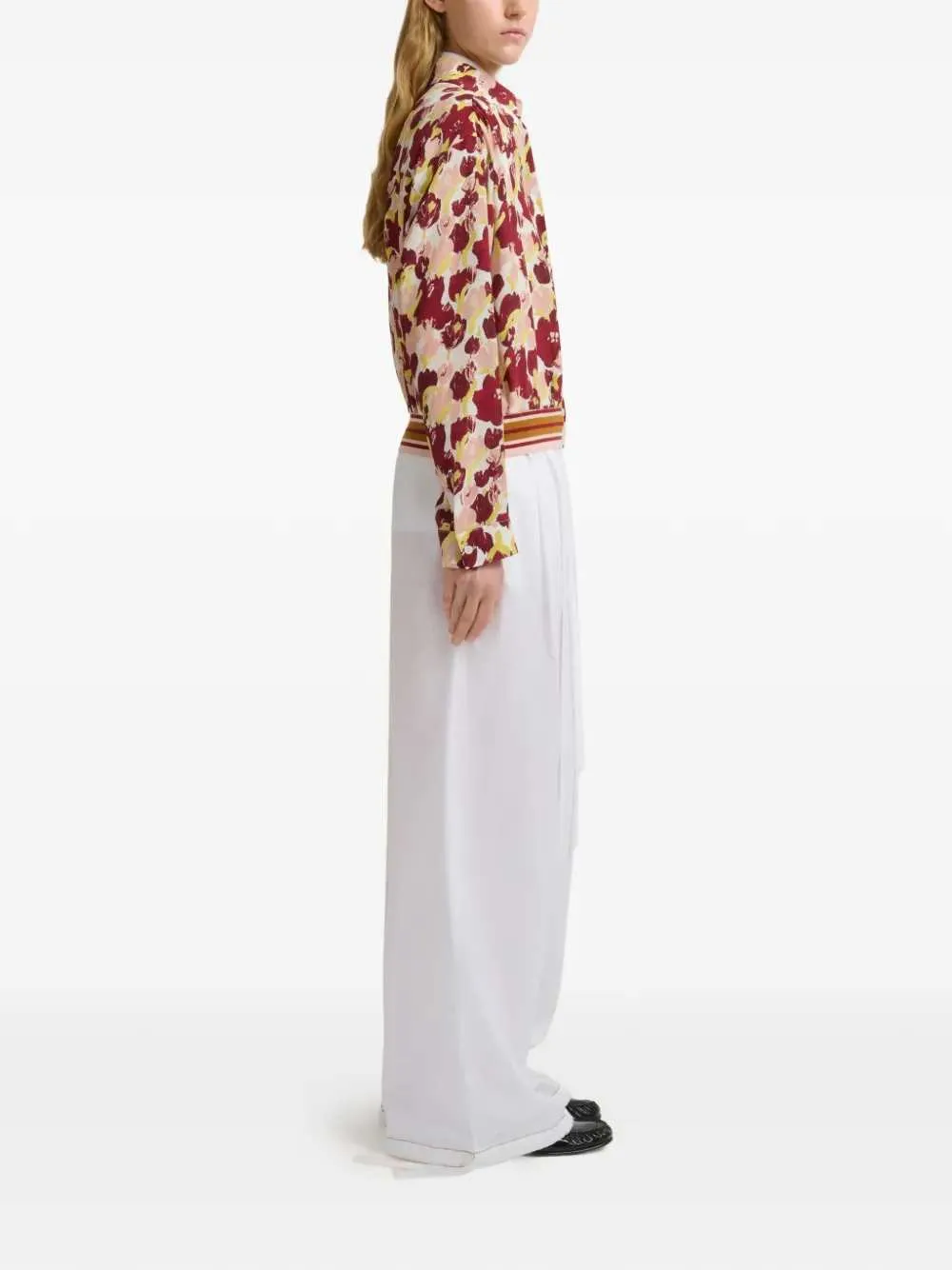 Floral Striped Silk Shirt sold by Wanan Luxury product image thumbnail 3
