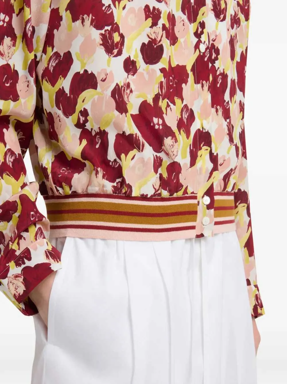 Floral Striped Silk Shirt sold by Wanan Luxury product image thumbnail 5