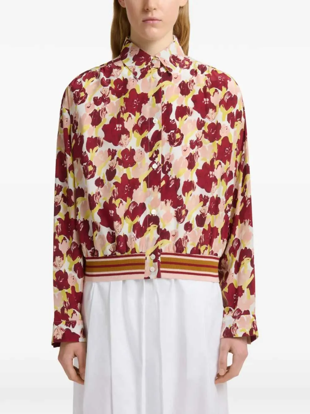 Floral Striped Silk Shirt sold by Wanan Luxury product image thumbnail 2