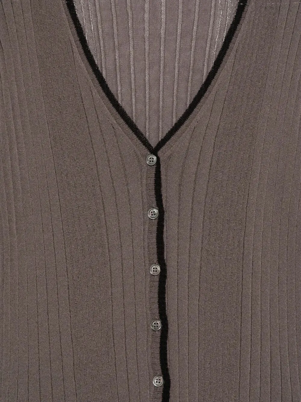 Contrasting Hem V-Neck Ribbed Cardigan sold by Wanan Luxury product image thumbnail 3