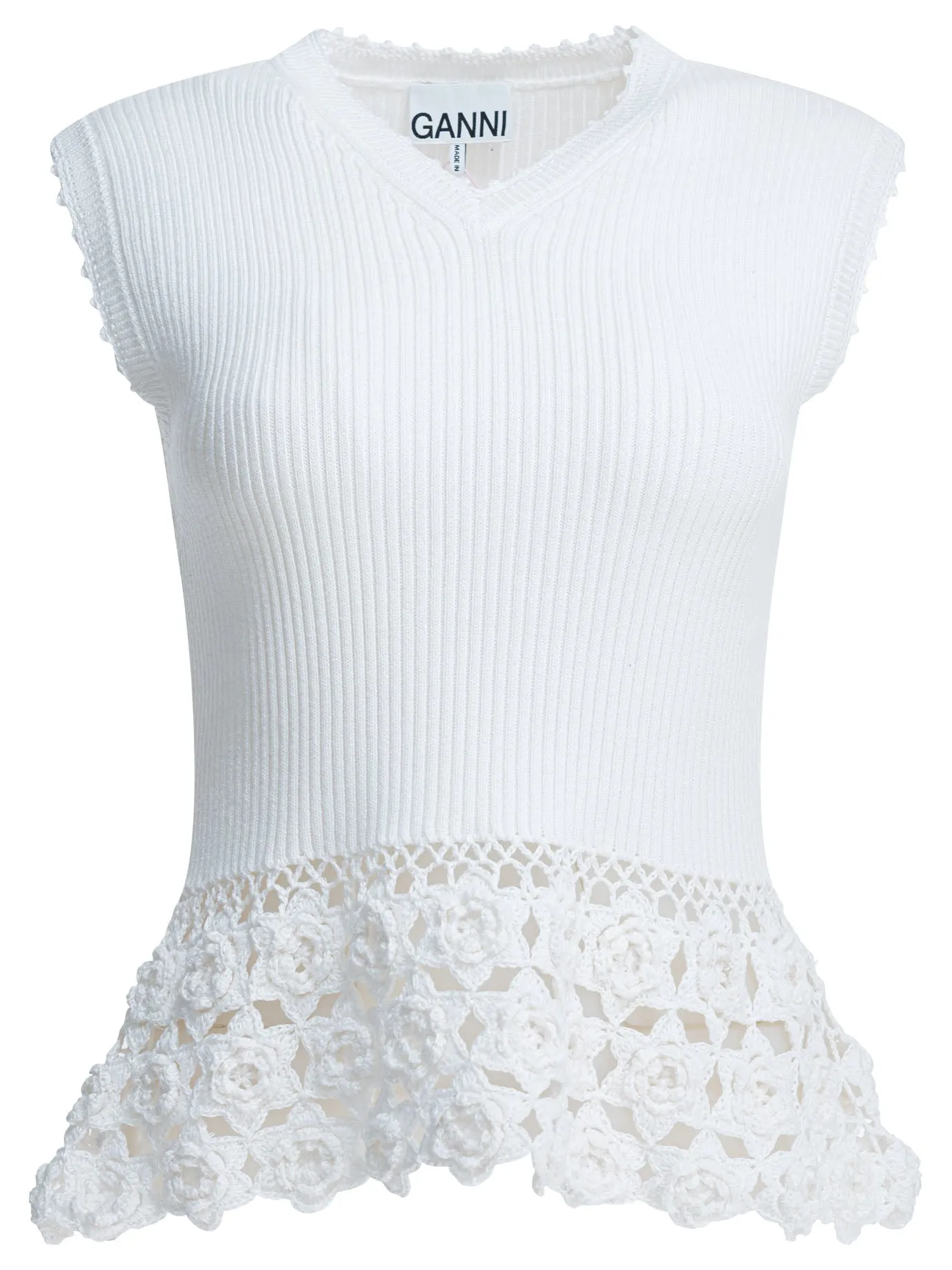 Knitted Worked Vest Knitwear White sold by Wanan Luxury