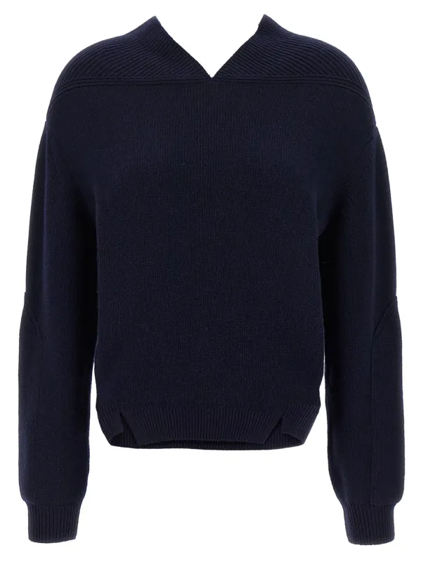 V-Neck Yoke Detail Sweaters And Cardigans Blue made by Victoria Beckham