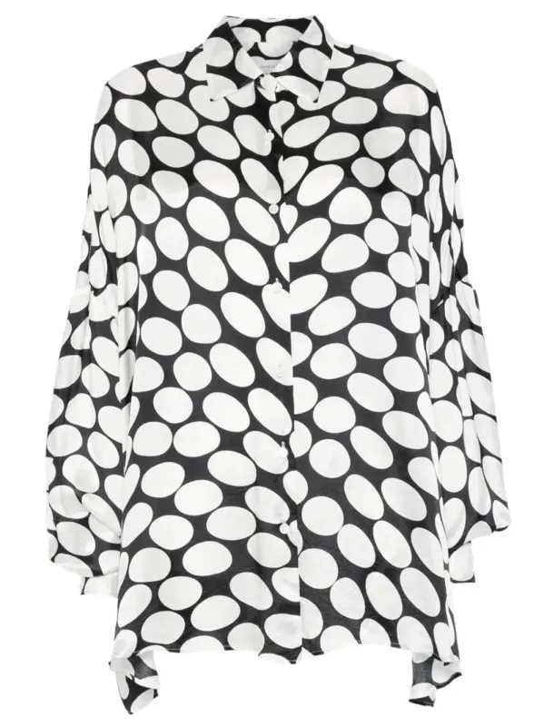 Casia Viscose Shirt With Large Polka Dot-Motif made by Wanan Luxury