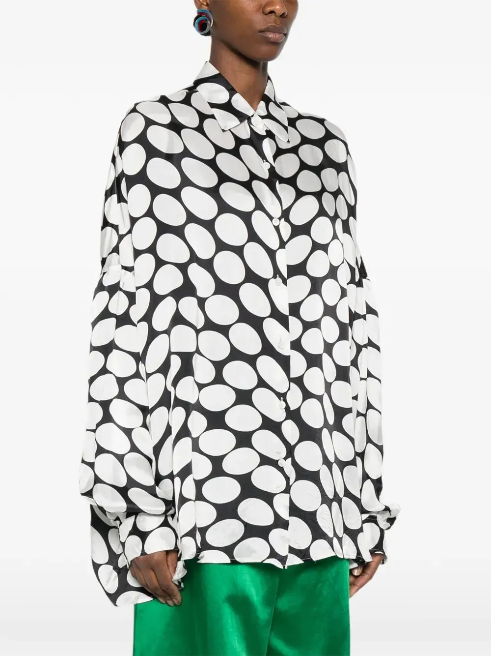 Casia Viscose Shirt With Large Polka Dot-Motif sold by Wanan Luxury product image thumbnail 5