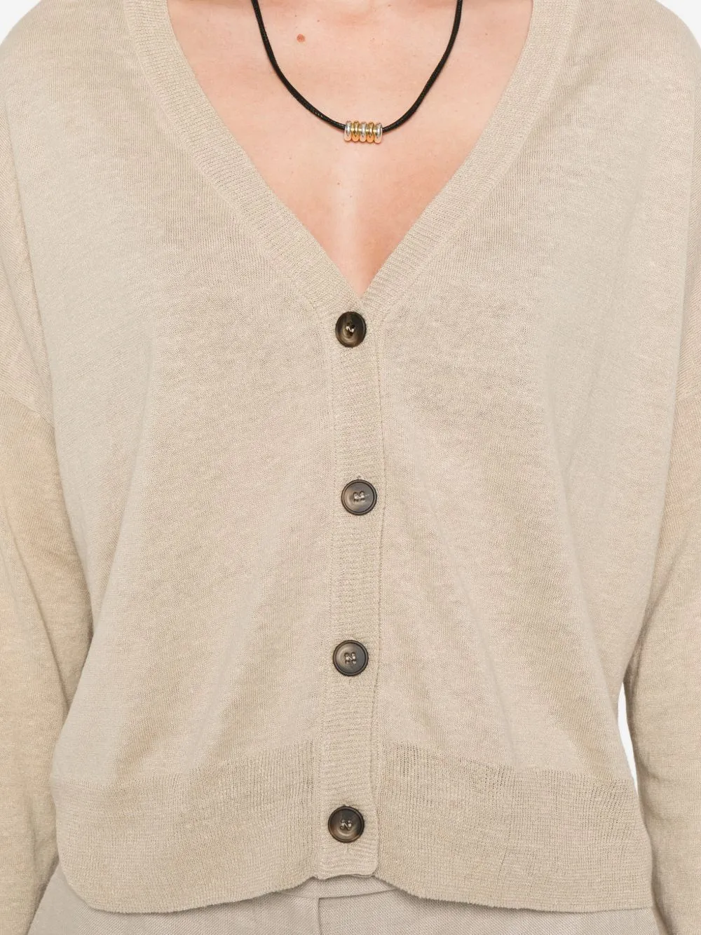 Linen And Cotton Blend Cardigan sold by Wanan Luxury product image thumbnail 2