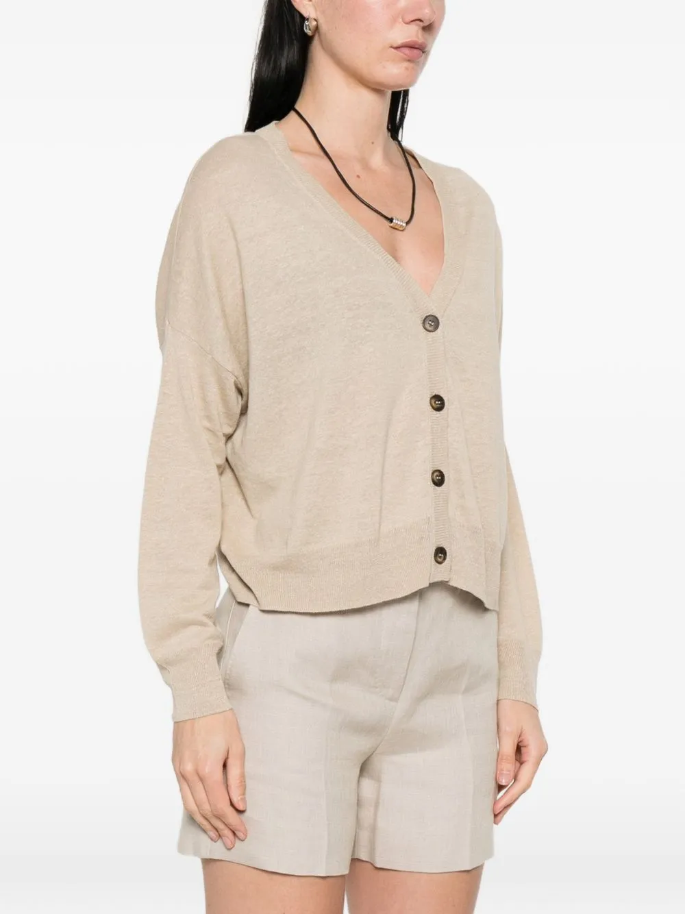 Linen And Cotton Blend Cardigan sold by Wanan Luxury product image thumbnail 3