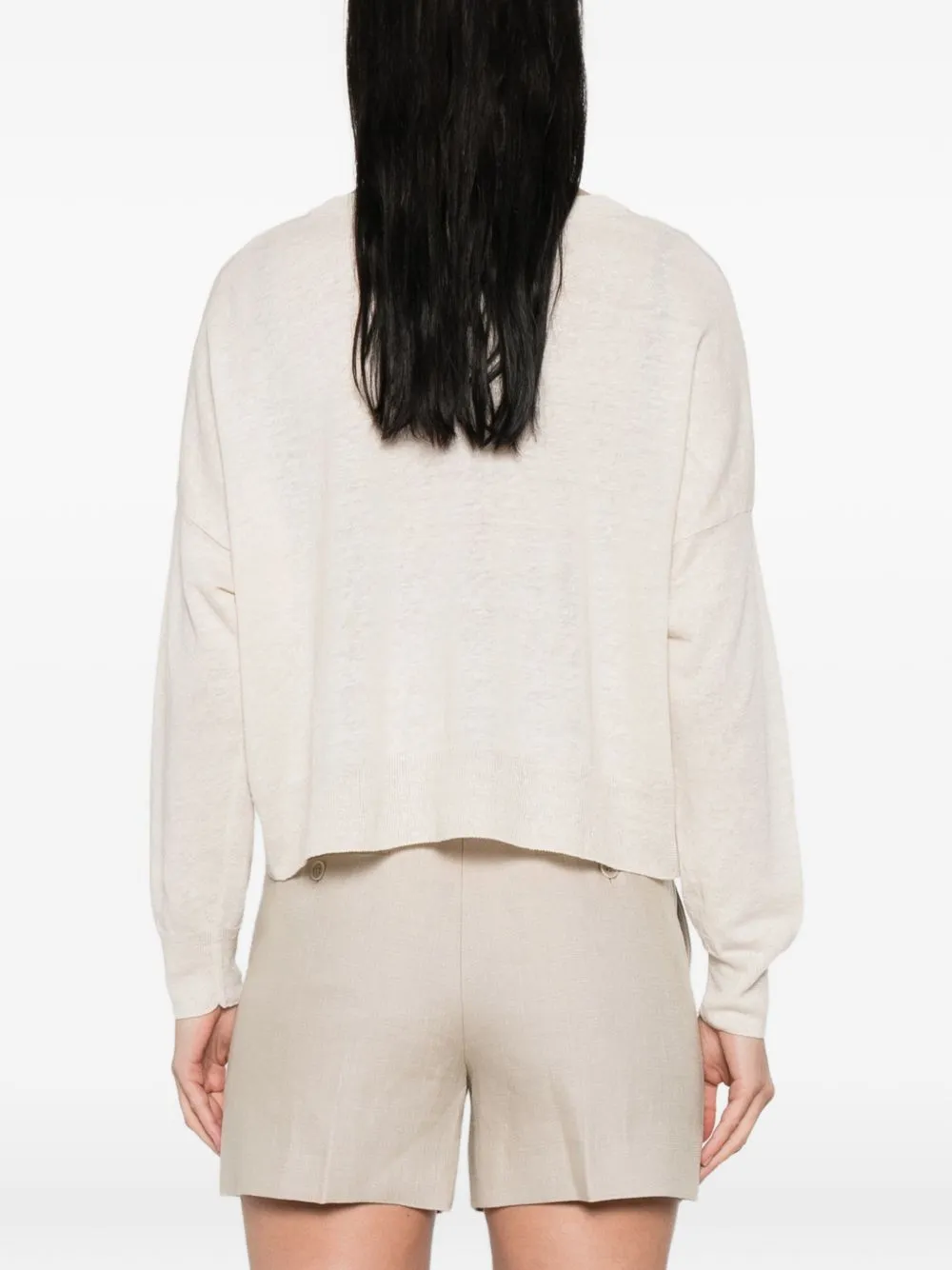 Linen And Cotton Blend Cardigan sold by Wanan Luxury product image thumbnail 3