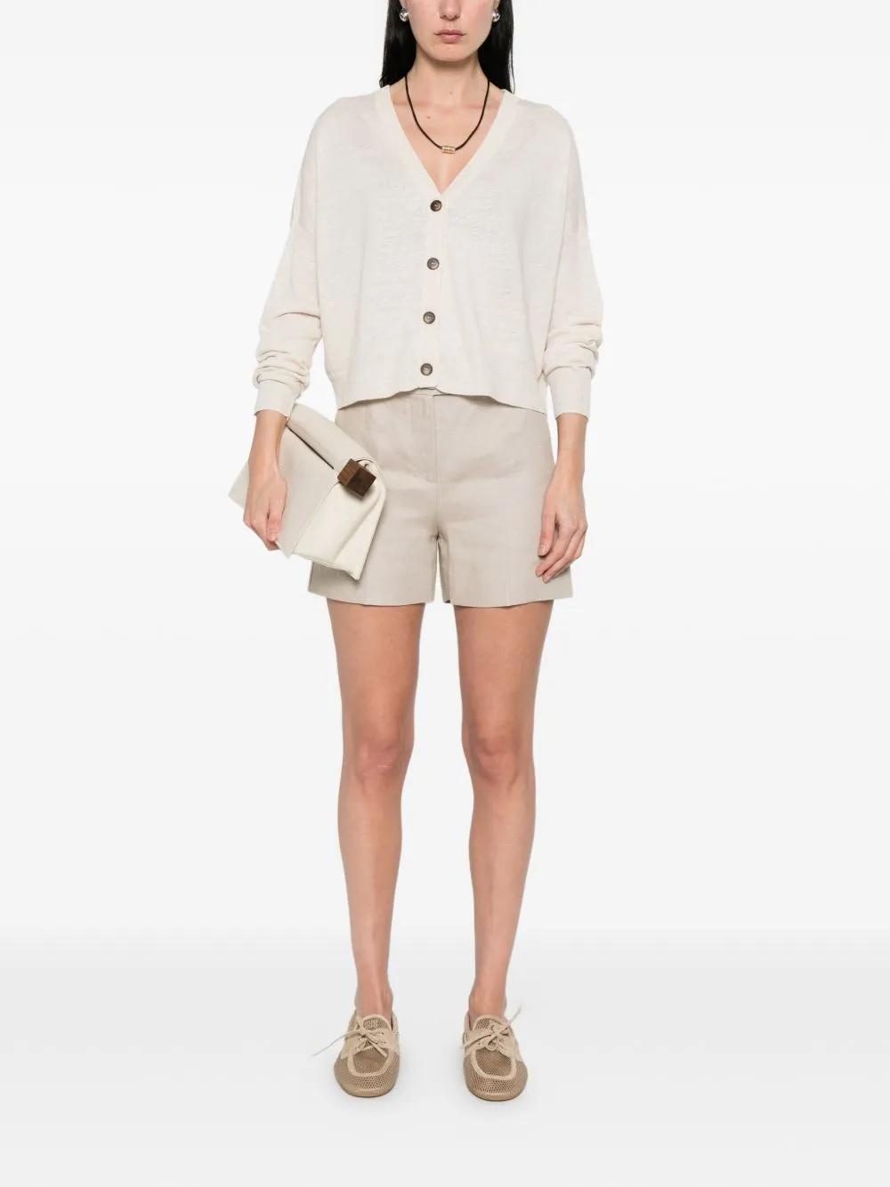 Linen And Cotton Blend Cardigan sold by Wanan Luxury product image thumbnail 4