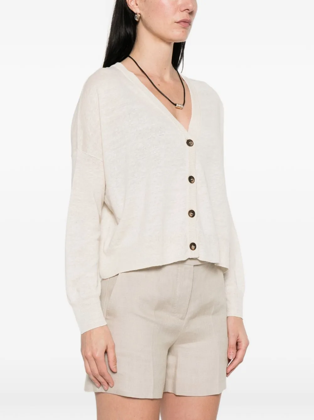 Linen And Cotton Blend Cardigan sold by Wanan Luxury product image thumbnail 5