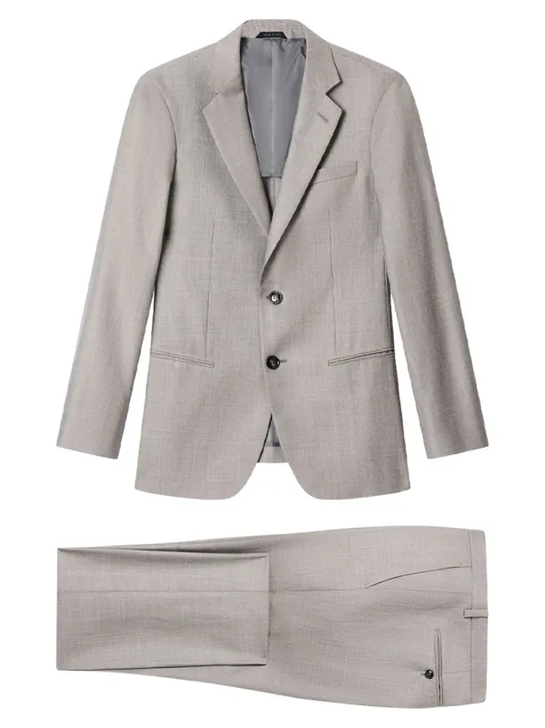 Soho Line Single-Breasted Suit In Wool, Silk And Linen Grisaille made by Giorgio Armani