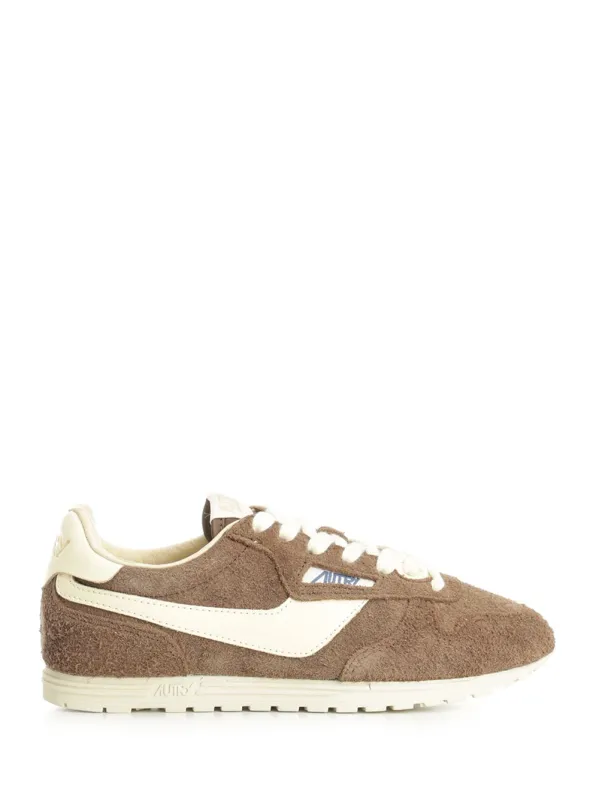 Windspin Sneaker In Perforated Leather Sneakers Brown made by Autry