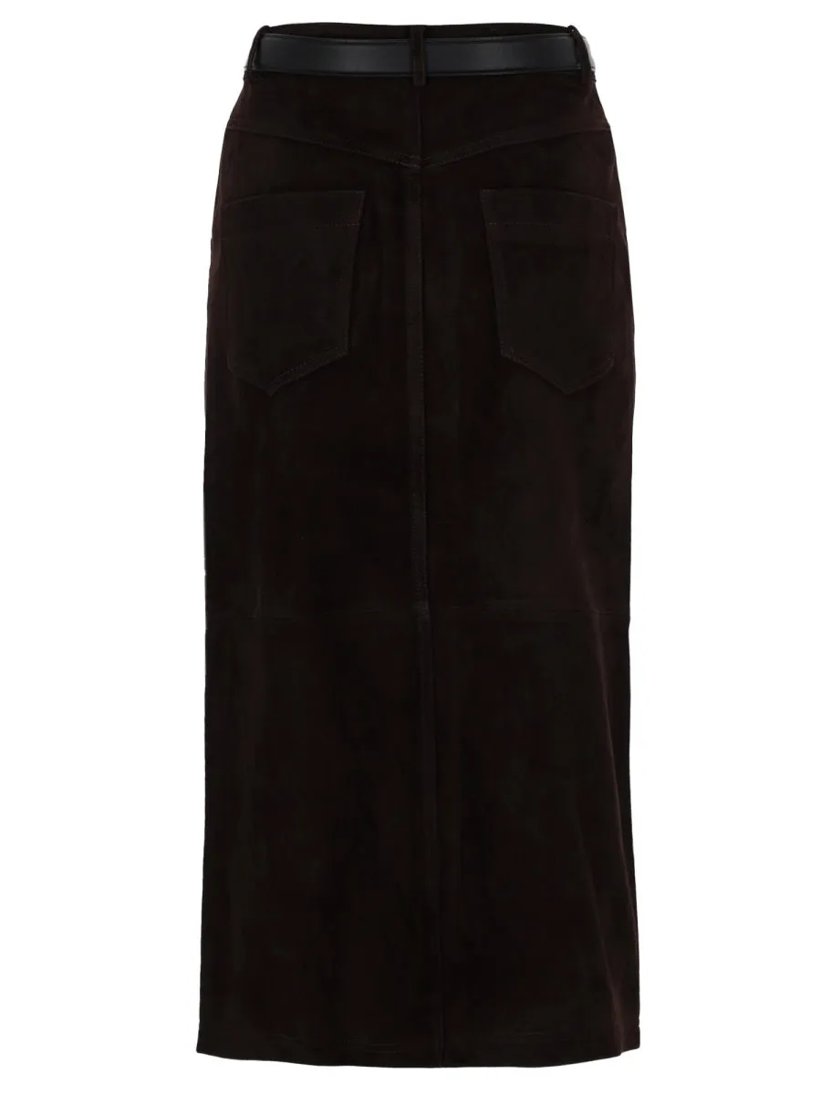 Suede Midi Skirt sold by Wanan Luxury product image thumbnail 2