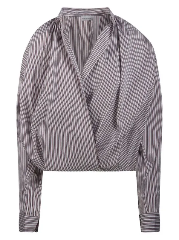 Cenver Silk Blend Striped Blouse made by Dries Van Noten